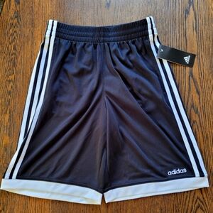 Adidas black/white stripe basketball shorts Size boy's 10/12 New With tags